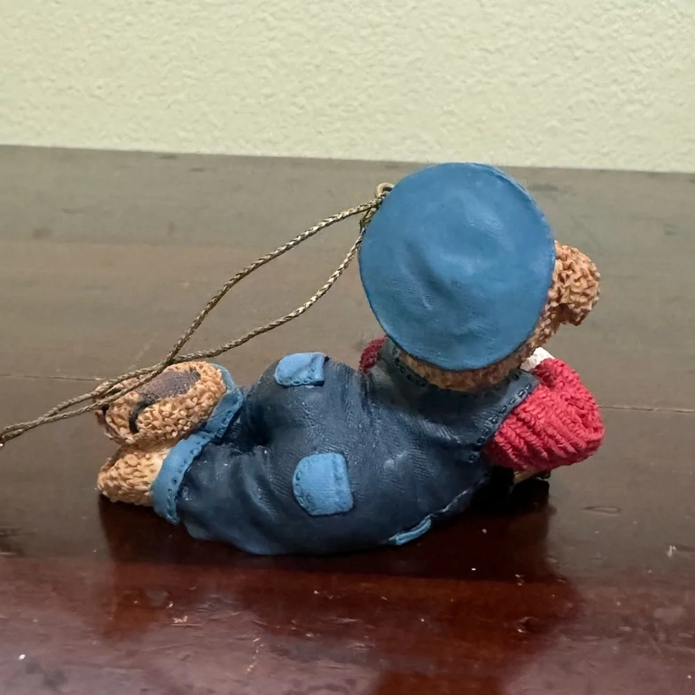 Teddy Bear With Train Christmas Holiday Ornament